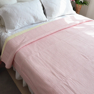 韩式纯色双色衍缝被外单床盖纯棉绗缝被单件双面全棉榻榻米床盖垫