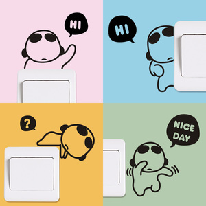 010人付款淘宝卡通动物开关贴墙贴3d立体幼儿园插座亚克力墙贴纸创意