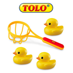 TOLO原创小黄鸭网捞套装宝宝浴室洗澡防霉戏水玩具大黄鸭创作原型