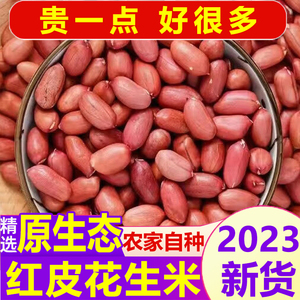 红皮花生米生新货带壳新鲜2023年山东农家小粒东北四粒红红衣花生