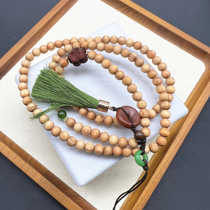 天然崖柏项链毛衣链手机链 两用款 女款 搭配崖柏平安扣流苏 ds41