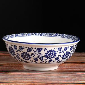 面碗面馆专用青花瓷牛肉拉面碗商用中式陶瓷大号米线米粉羊肉汤碗