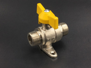 铜直通阀门煤气天然气开关4分加厚燃气阀门明装双外丝球阀带底座