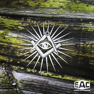 圆规尺子全视之眼共济光明会单色雕刻镂空汽车贴纸行李箱笔记本