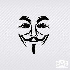 v字仇杀队面具脸镂空汽车贴纸反光滑板装饰后窗油箱盖拉花车身