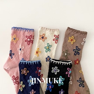 JINMUKE韩国饰品进口小花朵气质文艺范袜子棉袜短袜新品