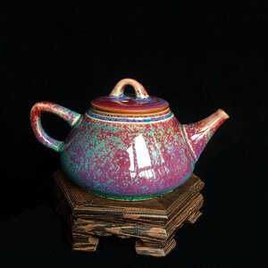 禹州神垕钧窑中国陶瓷工艺大师尹建中客厅精品中式茶具钧瓷石瓢壶