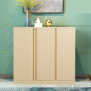 钢制铁鞋柜家用楼道储物橱门口带锁鞋架现代防晒阳台收纳柜飘窗柜