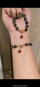 花想容原创手工制作14k金月桂油青翡翠手链