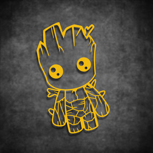 云创车贴银河护卫队超萌树人q版格鲁特 im groot 汽车可爱贴纸