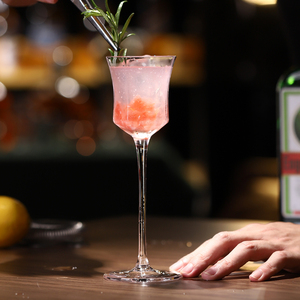 菱角鸡尾酒杯法式香槟杯高脚杯高颜值玻璃杯女士小容量酒杯甜酒杯