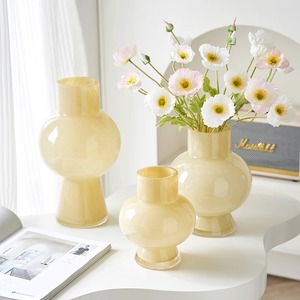 芬顿中古花瓶高级感灯笼玻璃花瓶简约客厅摆件家居装饰创意插花