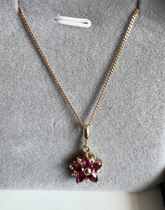 天然红宝石项链k18(品牌lasoma)