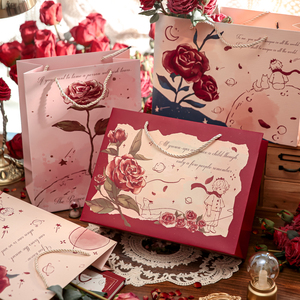 纸先生迷雾玫瑰系列精美礼品袋治愈高端生日礼物袋花束手提袋纸袋
