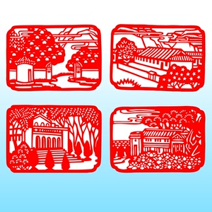 延安精神红色革命文化创新窑洞窗花剪纸成品陕西民间传统饭店装饰