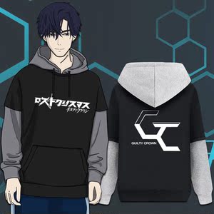 罪恶王冠动漫周边衣服个性带帽套头长袖拼色秋冬休闲潮流男女卫衣