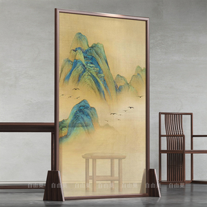屏风隔断客厅山水画