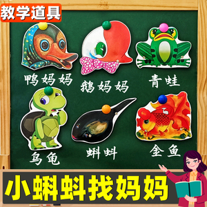 小蝌蚪找妈妈表演头饰儿童演出道具二年级上册语文黑板贴图片教具