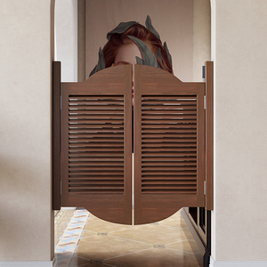 酒吧自由门牛仔门实木门瑞宁实木阿里巴巴为您推荐百叶木门折叠门