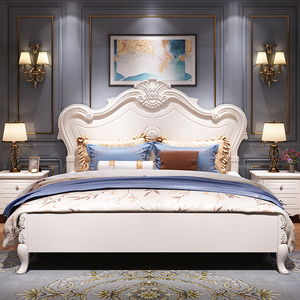 欧式床双人床主卧韩式公主床现代简约1.5米1.8米实木婚床奢华家具