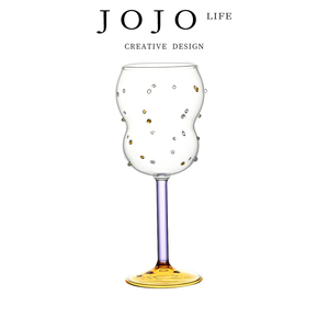 JOJO'S L. PD.Feather.酒具创意彩色玻璃高脚杯高颜值珠点 | 冰羽