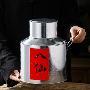 马口铁茶叶罐白铁皮罐老茶罐茶桶陈皮收纳盒潮州传统手工单丛茶罐