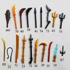 lego乐高幻影忍者 武器 长刀 手持 黄金三叉戟 闪电 扫帚 狼牙棒