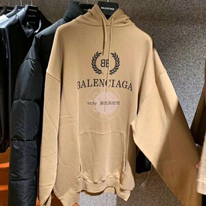 balenciaga/巴黎世家 新款麦穗bb字母刺绣logo卫衣男连帽衫女外套