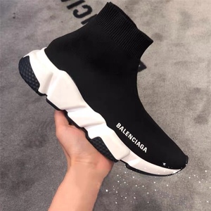 balenciaga/巴黎世家 新款袜子鞋黑色奥利奥黑白底运动弹力低帮鞋