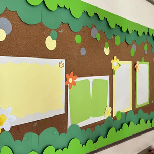 莫兰迪色系森系家园区角区域主题装饰材料幼儿园立体毛毡布边框