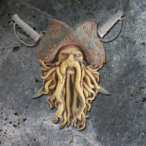 加勒比海盗章鱼船长树脂壁挂创意酒吧咖啡厅墙上装饰品挂件壁饰挂