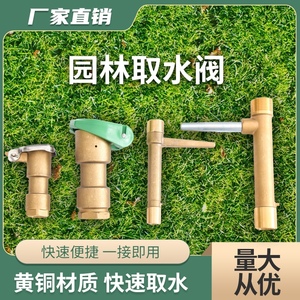 黄铜快速取水阀取水器 6分1寸园林绿化取水器 草坪铜洒水栓钥匙杆