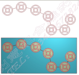 2267七星引路钱精雕图浮雕图灰度图石刻图jdp bmp ac6