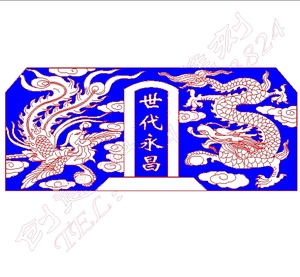 865单碑碑头龙凤线雕图铣底图jdp plt ac6精雕图矢量图文泰图