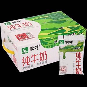 【日期持续更新】蒙牛纯牛奶百利包200ml*16 塑料袋装