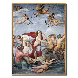 拉斐尔希腊神话壁画伽拉泰亚凯旋油画玄关男女人体装饰布画挂画