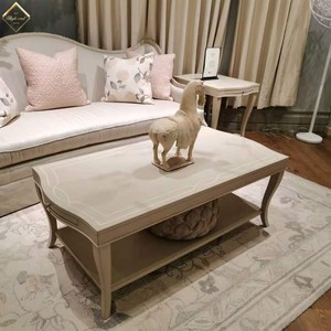 美式art茶几夏图轻奢家具定制法式客厅简约仿古做旧实木咖啡桌