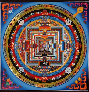 般若佛珠80*80时轮金刚坛城咒轮唐卡画挂画尼泊尔喇嘛纯手绘
