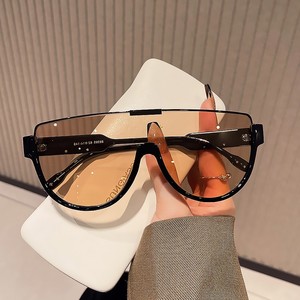 日本代购ZGP时尚大框连体眼镜2023新款太阳镜女茶色防晒墨镜男士