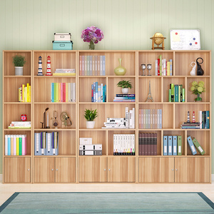 组合柜摆件展示柜办公书架格子柜带门书房柜子加厚板式单个简易