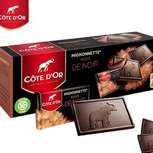 波兰进口克特多金象黑巧克力240g盒装(24片)独立小片巧克力特价