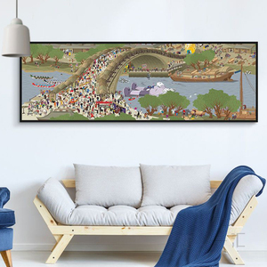 潮牌挂画清明上河图潮流版画客厅卧室背景墙装饰画最后的晚餐壁画