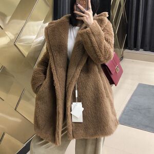 萧潇意代 maxmara 21冬季teddy泰迪熊大衣女士羊绒短款皮草外套
