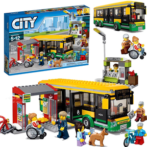 城市系列公交车站台60154双层大巴士汽车拼装男孩子卡车女孩玩具