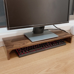 实木显示器增高架电视底座简易抬高架子胡桃木桌面电脑置物架定制
