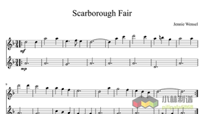 斯卡布罗集市 Scarborough Fair 长笛二重奏 乐谱 五线谱