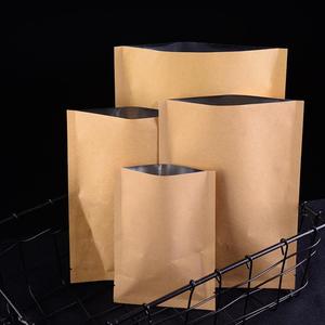所有规格 三边封铝膜平底牛皮纸袋 坚果包装袋防油小吃袋 现货