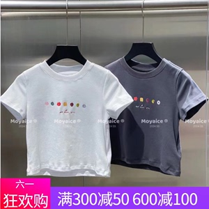 现货韩国设计师品牌童装2024夏款女童儿童中大童短款短袖T恤上衣