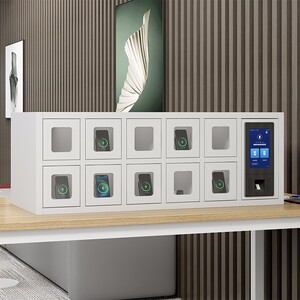 中伟智能手机存放柜充电柜人脸识别电子密码存储柜员工手机柜8门