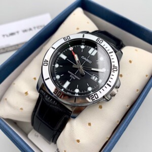 新款casio卡西欧剑鱼男表mtp-vd01l-1e真皮潜水运动防水手表1b 2b